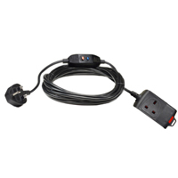 37050-RCDS30 Inline GFCI United Kingdom Extension Cord 30Ma Trip Level 13A-230V 50 Feet Long