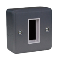 79240X45 Surface Mount Metal Box. Gray. Accepts 22.5x45mm Devices.